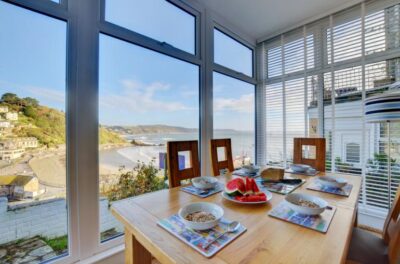 West Looe beach view cottage sleeps 8