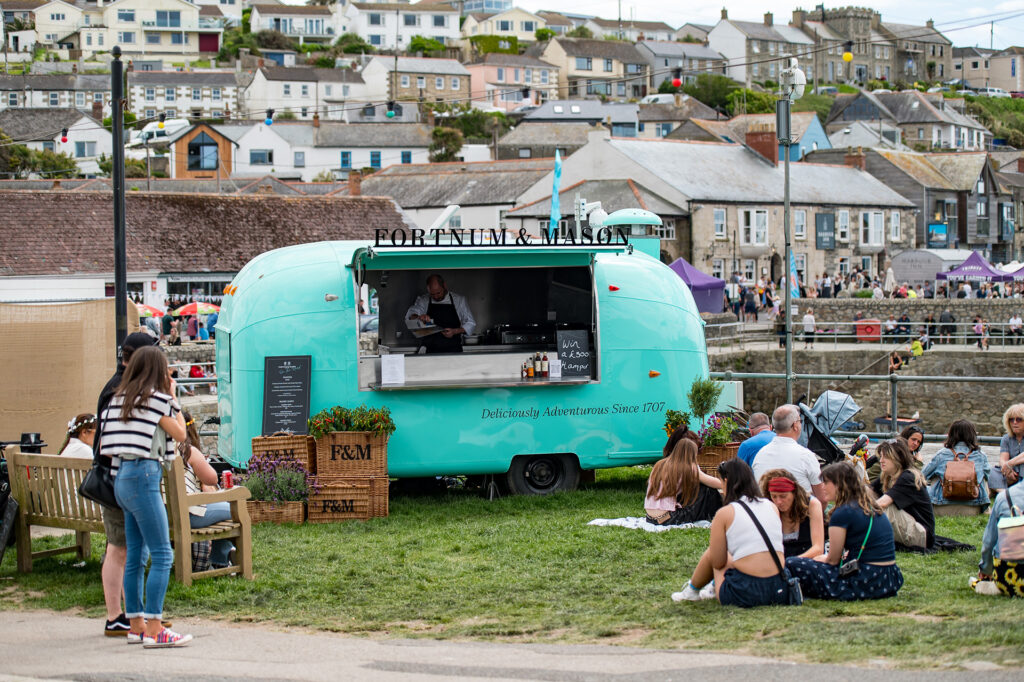 Caravan at the Porthleven food festival