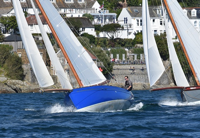 Solo sailor in St Mawes, Cornwall