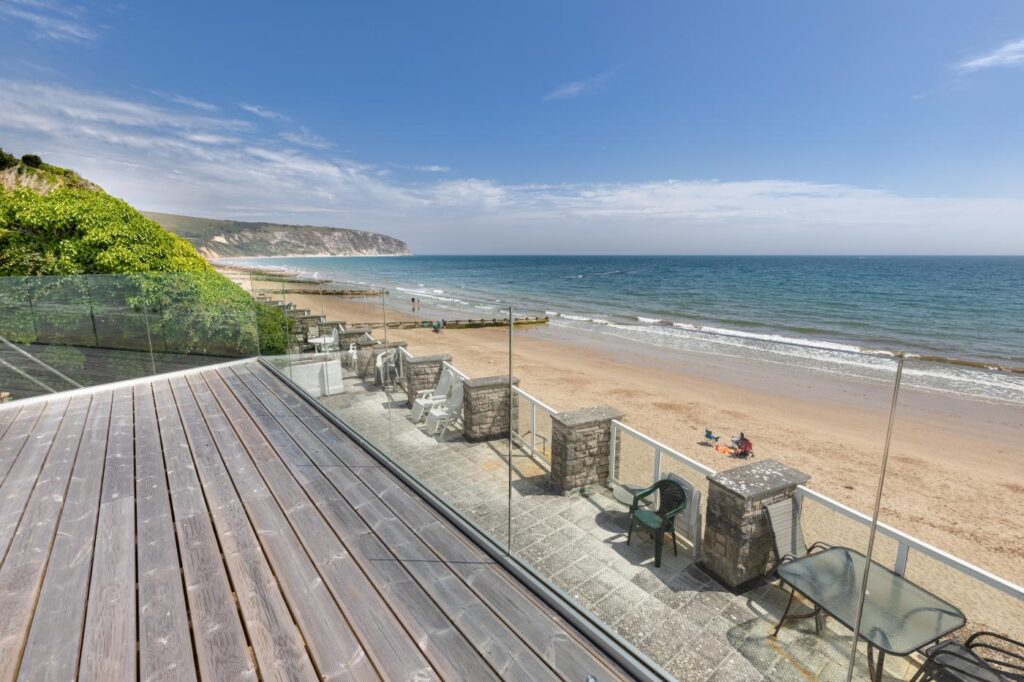 Swanage beach view from the balcony during Easter holidays