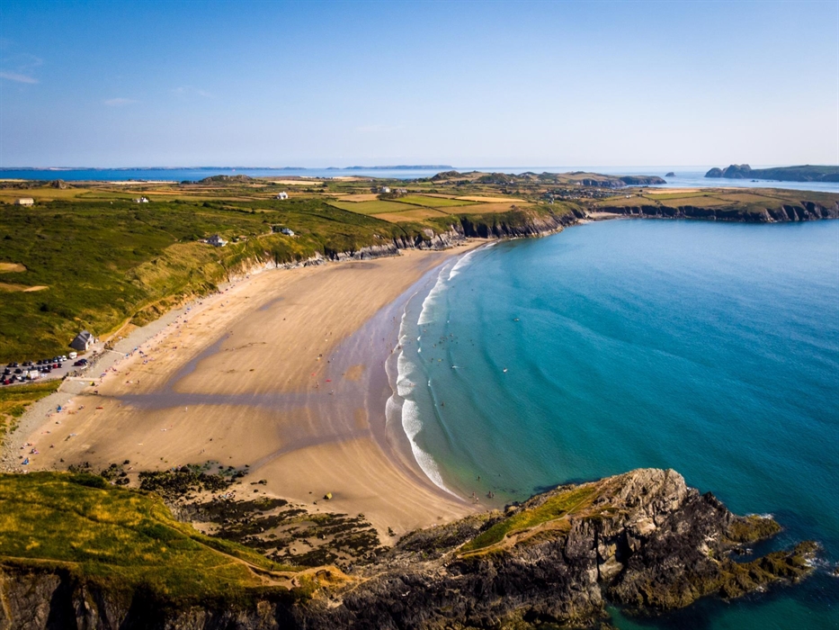 Whitesands Bay in St Davids, a popular surfing beach