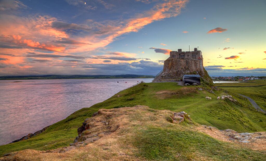 Sunset over the beach at Berwick-upon-Tweed