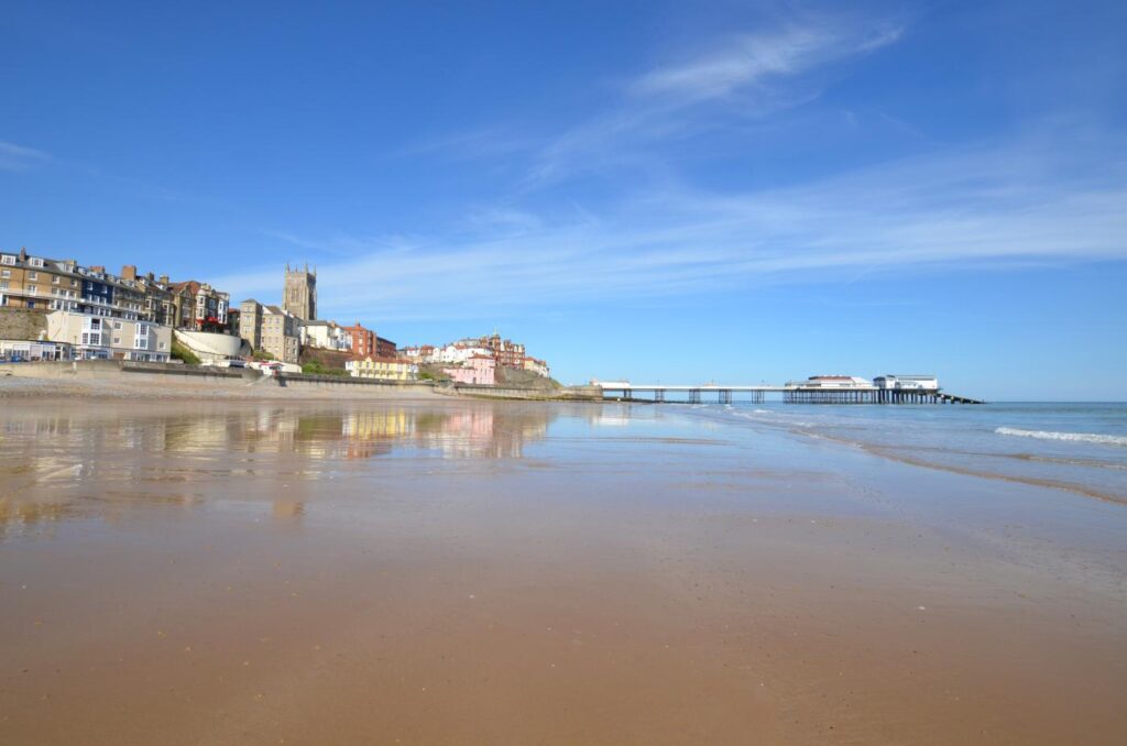 Cromer beach and pier on Norfolk coast