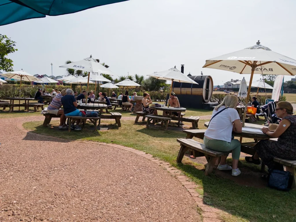 Outdoor dining area at the Cantina Kitchen and Bar in Paignton, Devon
