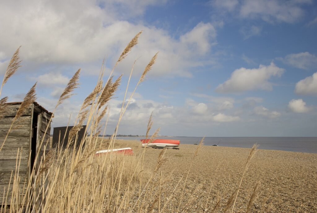 Dunwich beach in the Suffolk Coast and Heaths Area of Outstanding Natural Beauty