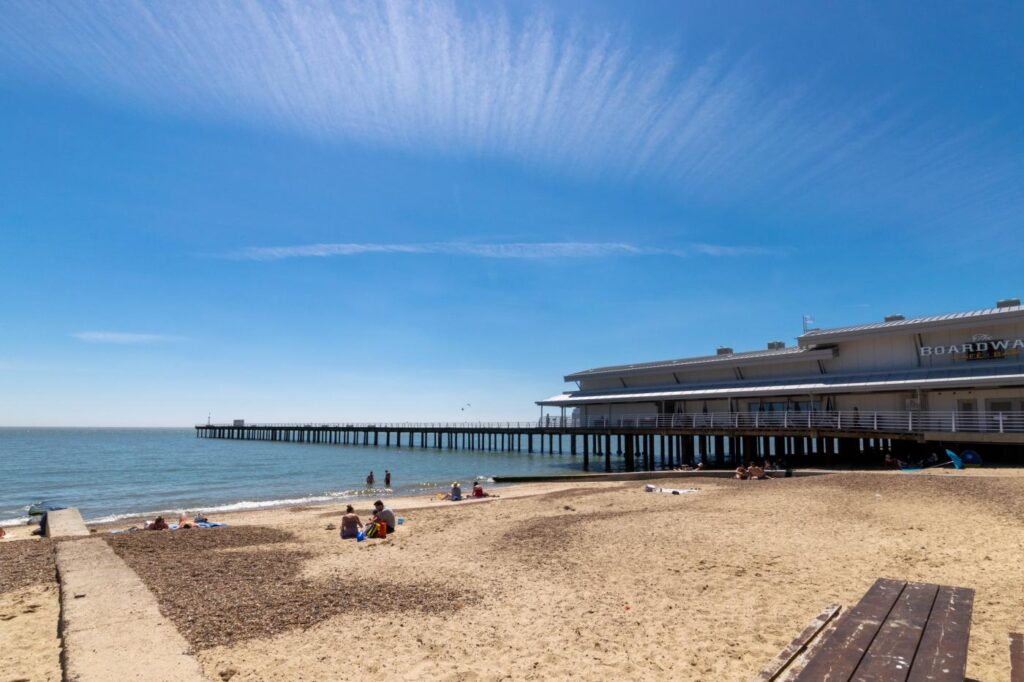Felixstowe sandy beach and pier