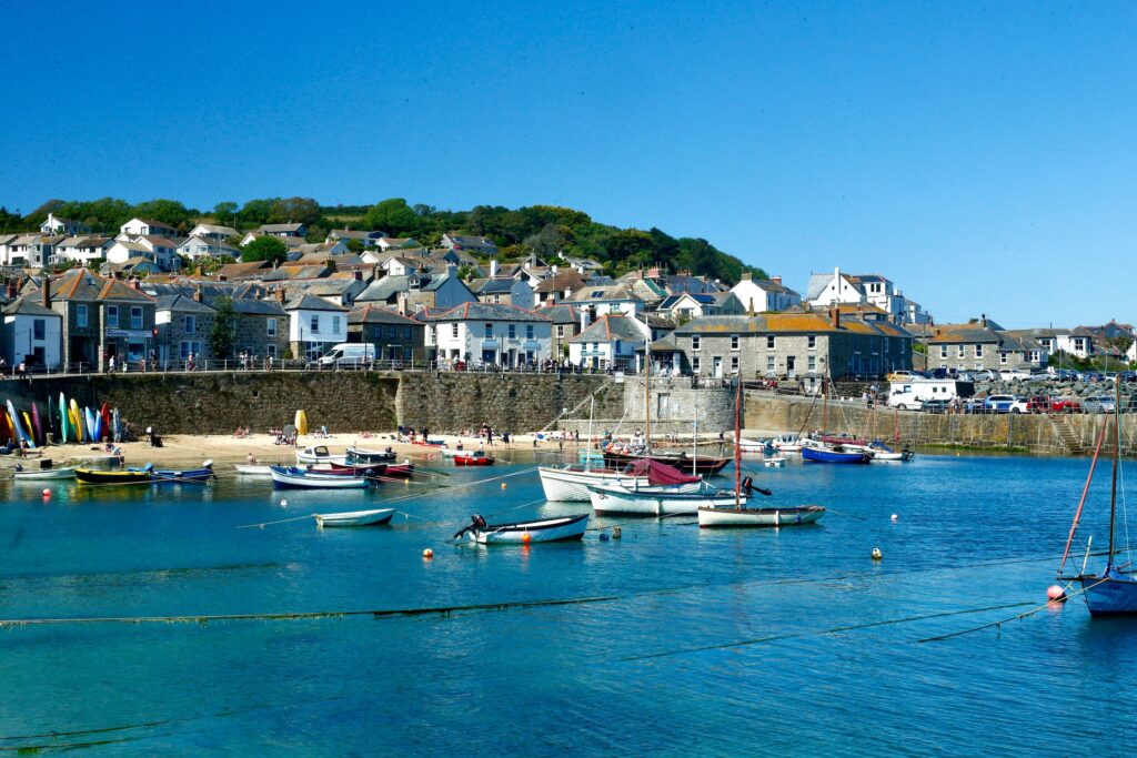 Harbour beach in Mousehole on a sunny day
