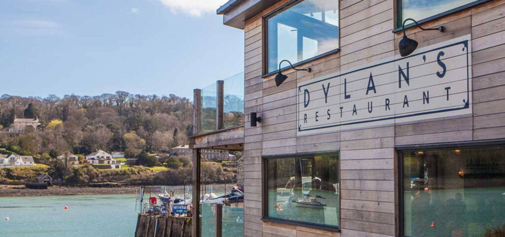 Outside view of Dylans Restaurant, Menai Bridge by the sea