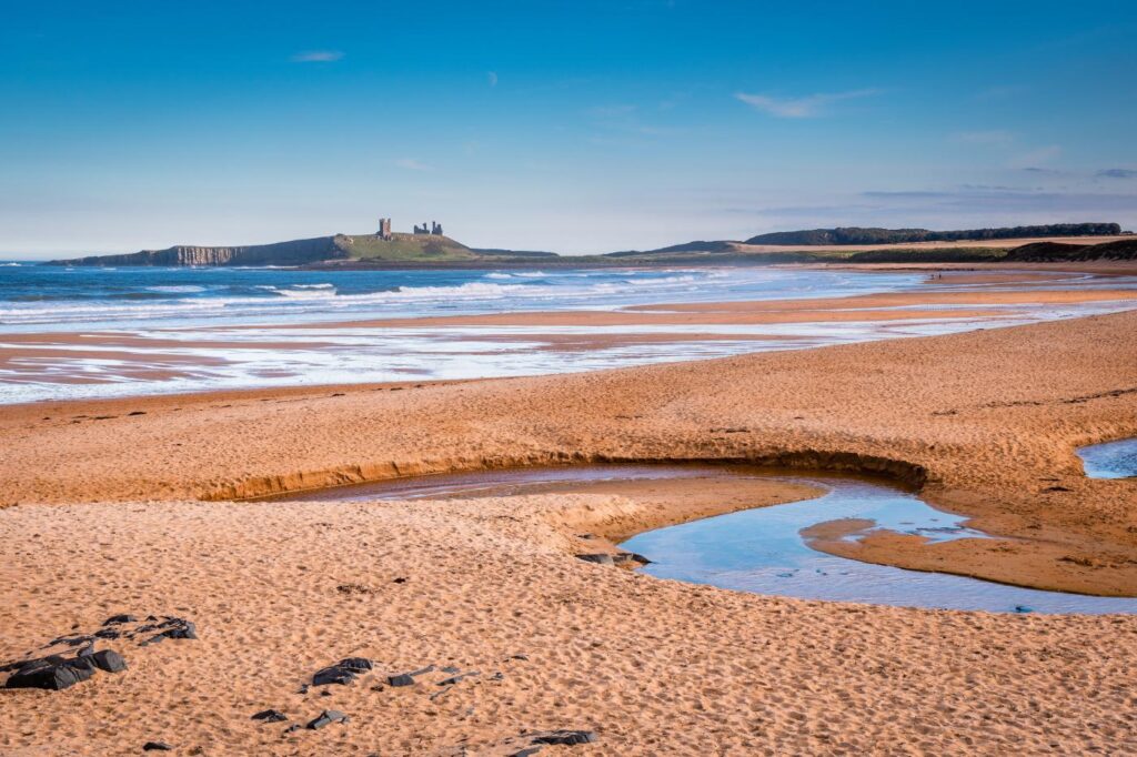 A view across the beach in Amble, Northumberland
