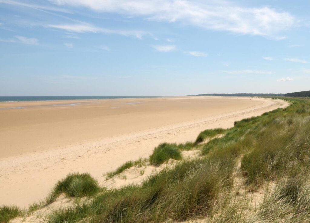 Long sandy Holkham Beach on the Norfolk Coast