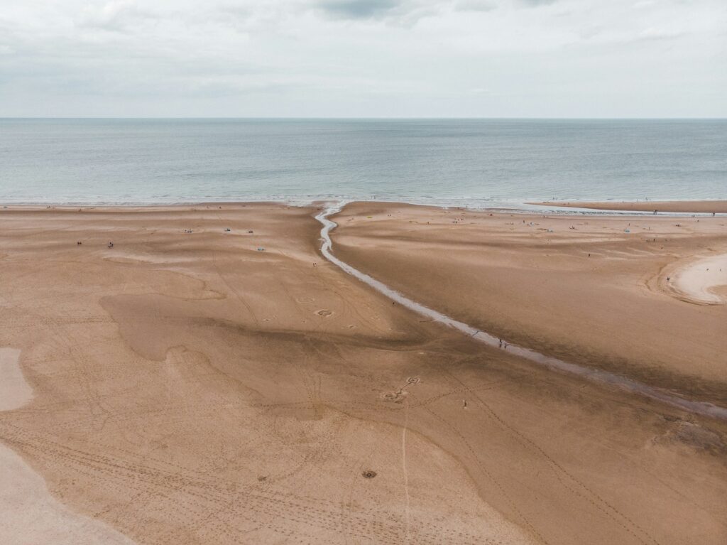 Calm seas looking from Holkham Beach in Norfolk
