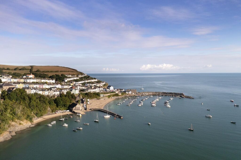 Aerial view of New Quay harbour