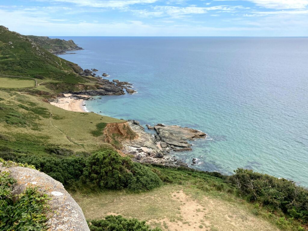 The Salcombe coastline with small sandy beaches and hidden coves